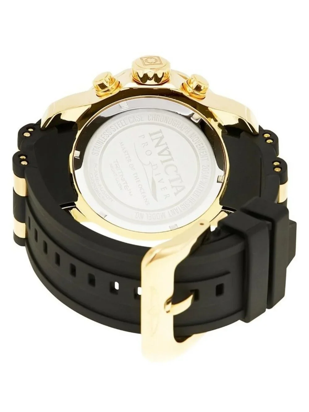 NWT Invicta Pro Diver Chronograph Gold Dial Black Rubber Men's Watch 178841